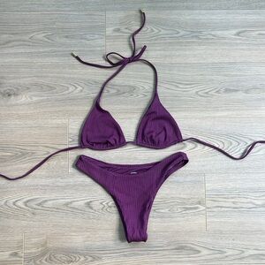 Monday Swimwear Palma Top & Byron Bottom in Eggplant
